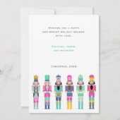 クリスマスピンクのナツクラッカー写真グリーティングカード 招待状 (裏面)