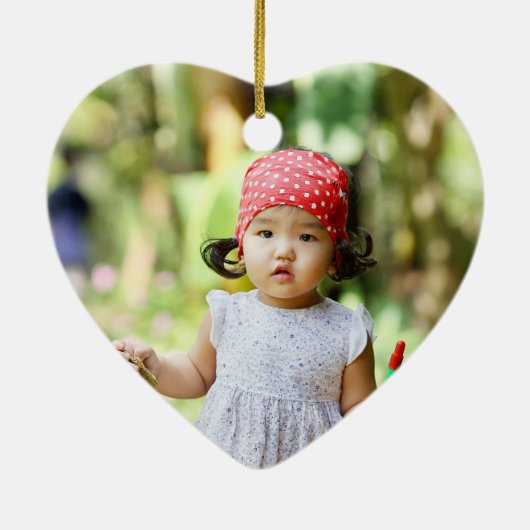 クリスマスピンクのフラミンゴサンタフォトブルーかわいい セラミックオーナメント (裏面)