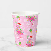 クリスマスピンクのフラミンゴパターン 紙コップ (左)