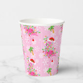 クリスマスピンクのフラミンゴパターン 紙コップ (右)