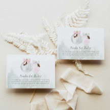 クリスマスピンクの女の子の本ベビーエンクロージャカード