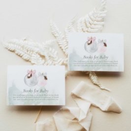 クリスマスピンクの女の子の本ベビーエンクロージャカード エンクロージャーカード