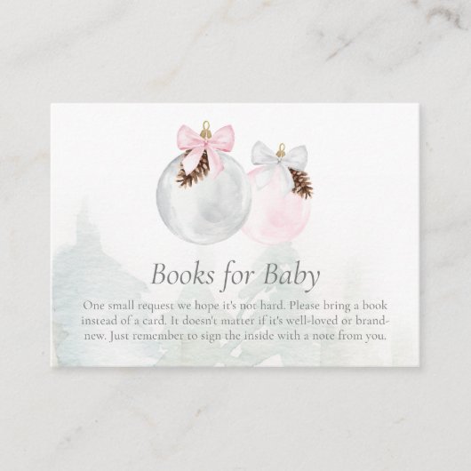 クリスマスピンクの女の子の本ベビーエンクロージャカード エンクロージャーカード (正面)