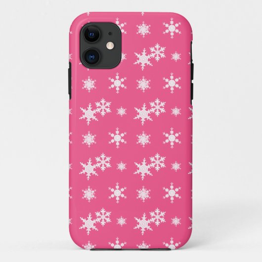クリスマスピンクの雪片パターン Case-Mate iPhoneケース (裏面)