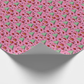 クリスマスピンクオーナメントクッション ラッピングペーパー (角)