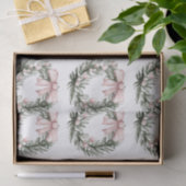 クリスマスピンクグリーンリース 薄葉紙 (ギフト)