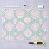 クリスマスピンクグリーンヴィンテージトナカイ  薄葉紙 (クラフト)