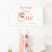 クリスマスピンクサンタファースト誕生日 横断幕 (インサイチュ)