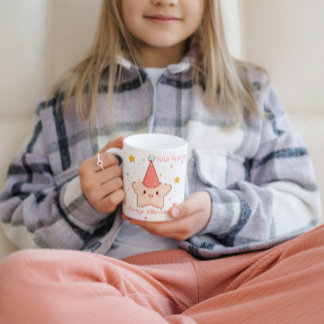 クリスマスピンクスター帽子 コーヒーマグカップ