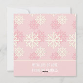 クリスマスピンクスノーホリデーフォトカード シーズンカード (裏面)