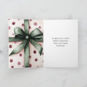 クリスマスピンクドットグリーンリボン&ボウ カード (内部)