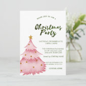 クリスマスピンクパインツリークリスマスカンパニーパーティー 招待状 (スタンド正面)