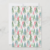 クリスマスピンクパインツリークリスマスカンパニーパーティー 招待状 (裏面)