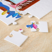 クリスマスピンクフラミンゴスホリデー ジグソーパズル (側面)