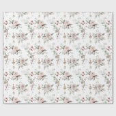 クリスマスピンクフローラバレリーナとスワンギフト ラッピングペーパー (フラット)
