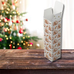 クリスマスピンクブラウンジンガーブレッドハウス金ゴールド星 ワインギフトボックス<br><div class="desc">クリスマスピンクの茶色のジンジャーブレッドの家の金ゴールド星ワインの箱のギフトラッピングエイズ。</div>