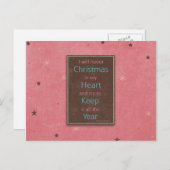 クリスマスピンクブラウンデザイン シーズンポストカード (正面/裏面)