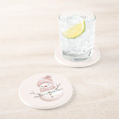 クリスマスピンクホワイト雪だるま コースター (側面)