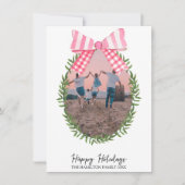 クリスマスピンクボウコケットリース写真 シーズンカード (正面)