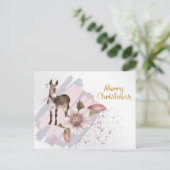 クリスマスピンクマグノリアミュレフローラ水彩 シーズンポストカード (スタンド正面)