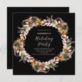 クリスマスピンクリースパーティの招待状 招待状 (正面/裏面)