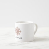 クリスマスピンクローズ金ゴールドスノーフレーク名 エスプレッソカップ (正面右)