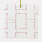 クリスマスピンク幾何学写真 セラミックオーナメント (裏面)