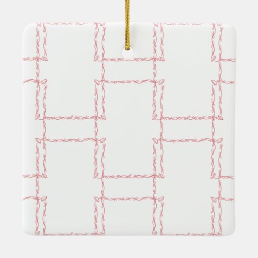 クリスマスピンク幾何学写真 セラミックオーナメント (裏面)