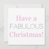 クリスマスピンク白Tyopgraphyフォトホリデー シーズンカード (正面)