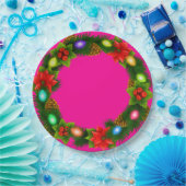 クリスマスピンク紙パーティープレート9" ペーパープレート (パーティー)