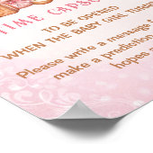 クリスマスピンク赤ちゃんシャワーゲームタイムカプセルのサイン ポスター (角)