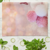 クリスマスピンク&ホワイトフワフワ雪だるま キッチンタオル (折り畳み)