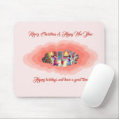 クリスマスピンク マウスパッド (マウス)