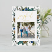 クリスマスピンコーンフレームファミリーフォト 箔シーズンカード (立ち正面)