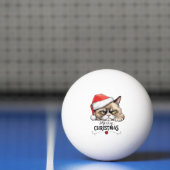 クリスマスピンポンボール用サンタハット付き猫 卓球ボール (ネット)