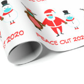 クリスマスピースアウト2020黒サンタ顔仮面 ラッピングペーパー (ロールコーナー)