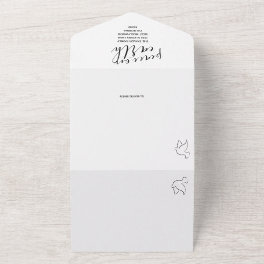 クリスマスピースオンアースパーソナライズされたホリデーカード オールインワン招待状 (外側)