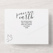 クリスマスピースオンアースパーソナライズされたホリデーカード オールインワン招待状 (裏面)