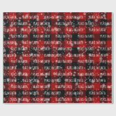 クリスマスピースオンアース文字 ラッピングペーパー (フラット)