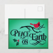 クリスマスピースオンアース（鳥）ショウジョウコウカンチョウ ポストカード (正面/裏面)