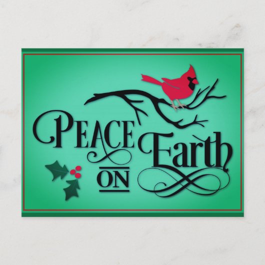 クリスマスピースオンアース（鳥）ショウジョウコウカンチョウ ポストカード (正面)