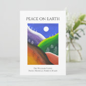 クリスマスピースカラフルオン・アース冬フォークアート シーズンカード (スタンド正面)