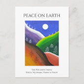 クリスマスピースカラフルオン・アース冬フォークアート シーズンポストカード (正面)