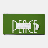 クリスマスピースグリーンバックグランドホリデー デスクマット (キーボード&マウス)