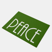 クリスマスピースグリーンバックグランドホリデー ドアマット (アングル)