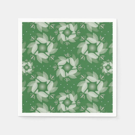 クリスマスピースドーム、グリーン紙カクテルナプキン スタンダードカクテルナプキン (正面)