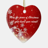クリスマスピースハートオーナメント セラミックオーナメント (右)