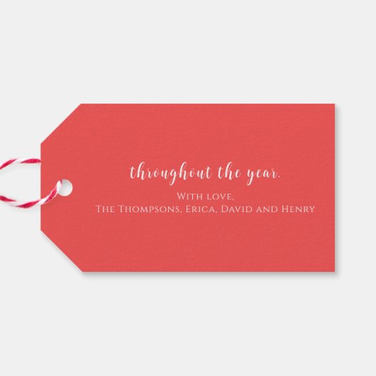 クリスマスピースモダンスクリプト写真愛かわいい ギフトタグ (裏面横)