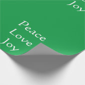 クリスマスピースラブジョイグリーンホワイトカスタムカラー ラッピングペーパー (角)