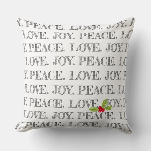 クリスマスピースラブジョイホリーフェスティバルホリデー クッション (正面)